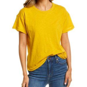 Yellow/Gold Madewell Whisper Cotton Rib Crewneck Tee - Large